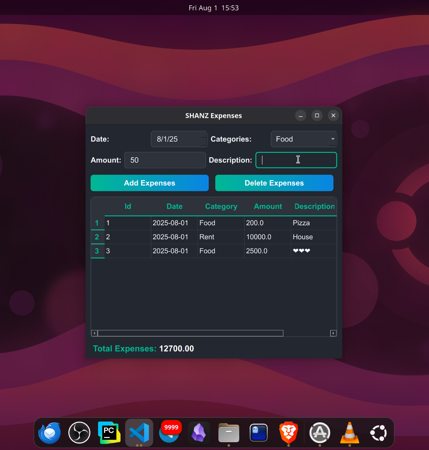 SHANZ Expenses app preview